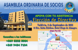 Lee más sobre el artículo ASAMBLEA ORDINARIA DE SOCIOS DE ONG – Elección de Directiva – 2 de Septiembre de 2023